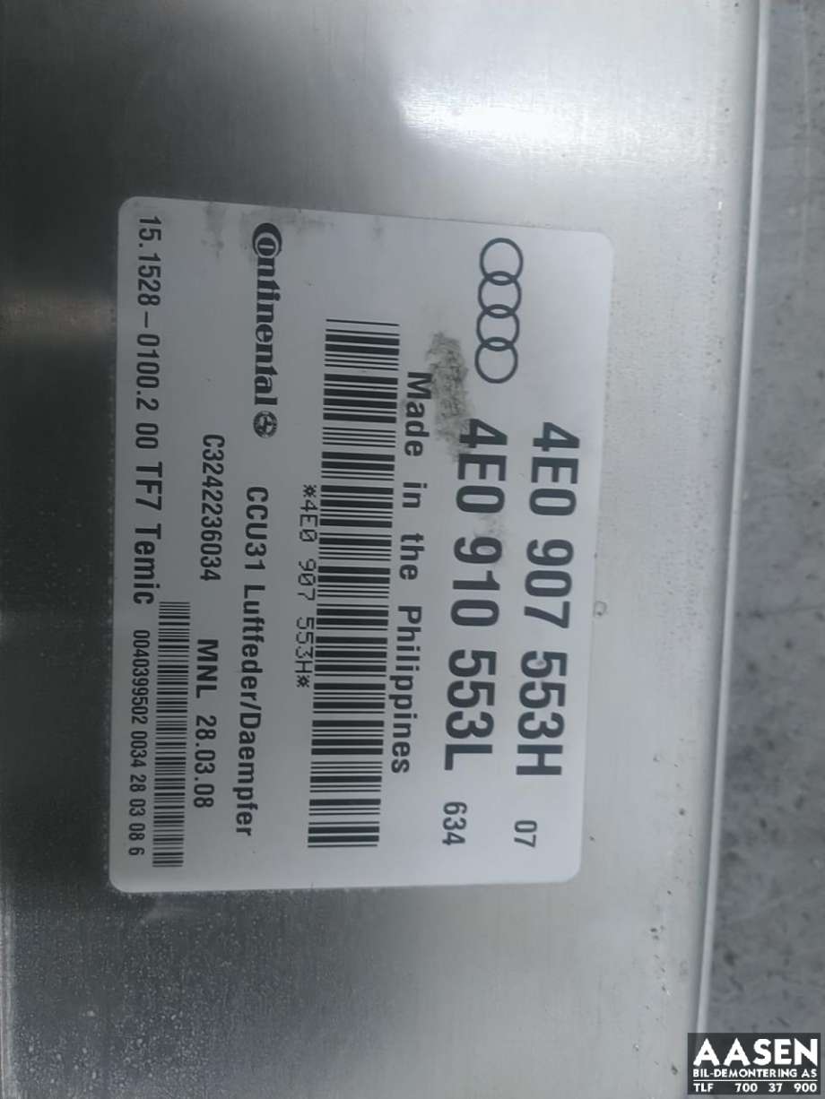 Styreenhet nivå/luftfjæring til Audi A8 2003-2010 (Type II)  (4E0 910 553 L|)