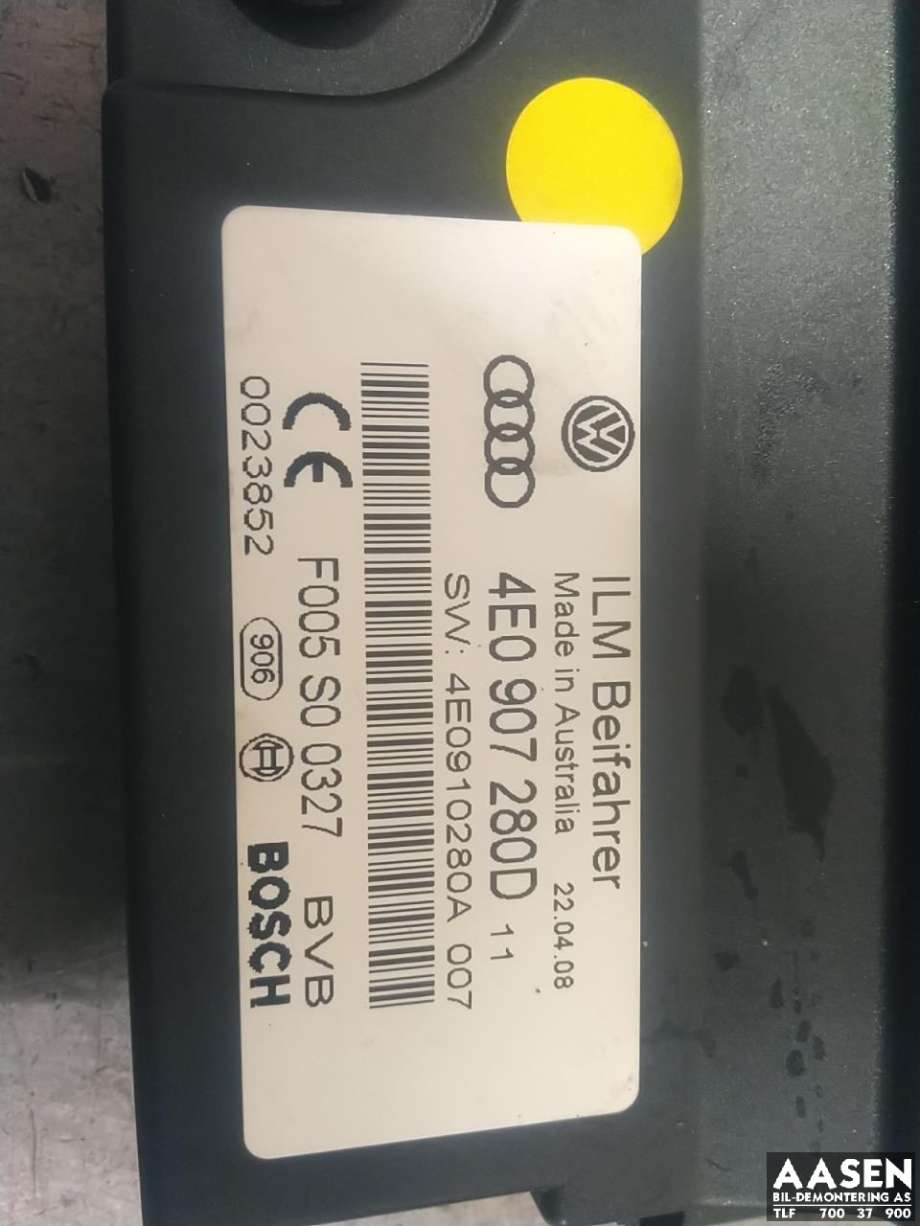 Styreenhet diverse til Audi A8 2003-2010 (Type II)  (4E0 907 280 D|)