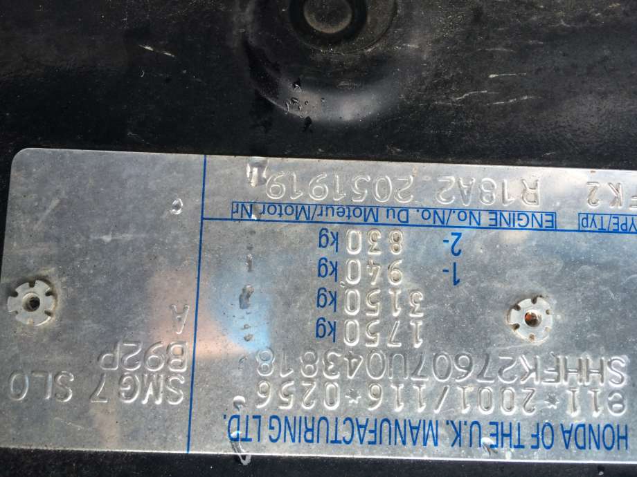 Honda Civic 2006-2011 (Type VIII) , Motorkode: R18A2, Girkassekode: 