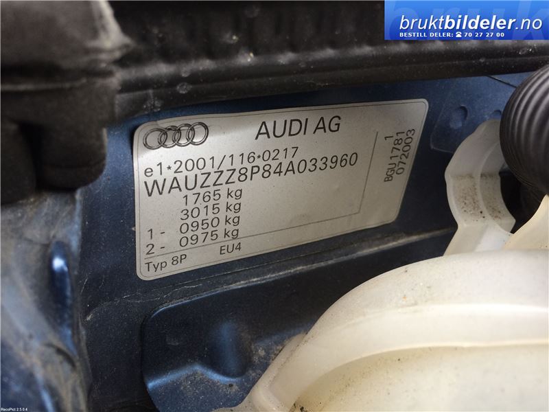 Audi A3 2003-2008 (Type II, Fase 1) , Motorkode: BGU, Girkassekode: FVH