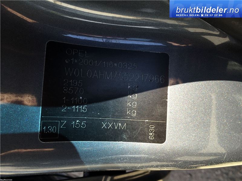 Opel Zafira B 2005-2011 , Motorkode: Z19DT, Girkassekode: MZ4