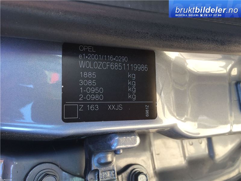 Opel Vectra C 2002-2005 (Type I) , Motorkode: Z18XE, Girkassekode: M25