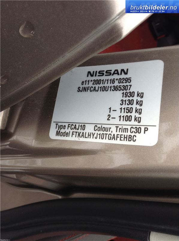 Nissan Qashqai 2007-2010 (Type I, Fase 1) , Motorkode: K9K, Girkassekode: