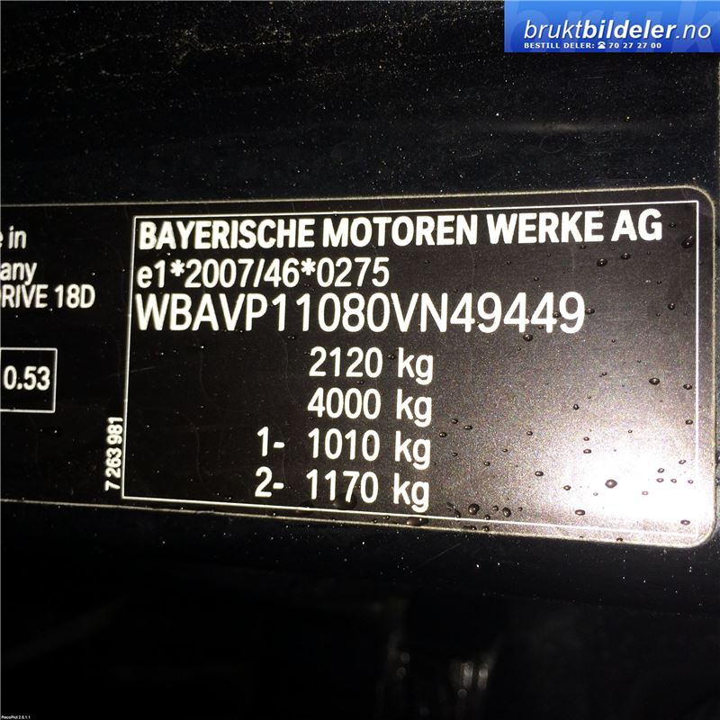 BMW X1 2009-2015 (E84) (E84), Motorkode: N47-D20C, Girkassekode: GS6X-37DZ