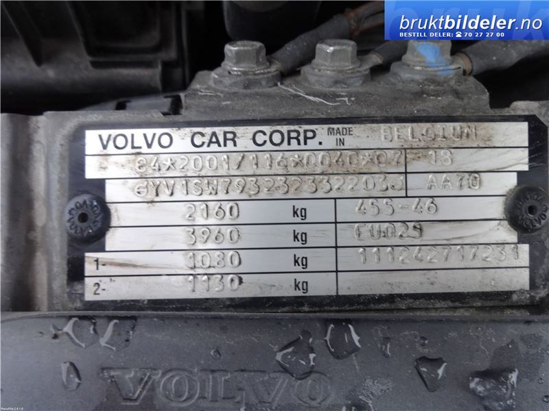 Volvo V70 2000-2004 (Type II, Fase 1) , Motorkode: D5244T, Girkassekode: M56