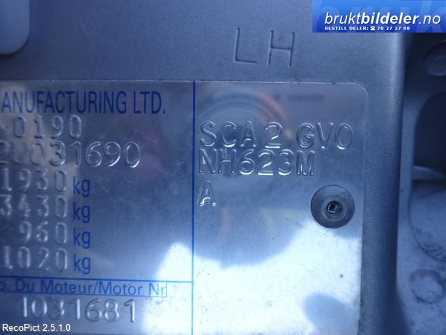 Honda CR-V 2002-2006 (Type II) , Motorkode: K20A4, Girkassekode: Z2M1