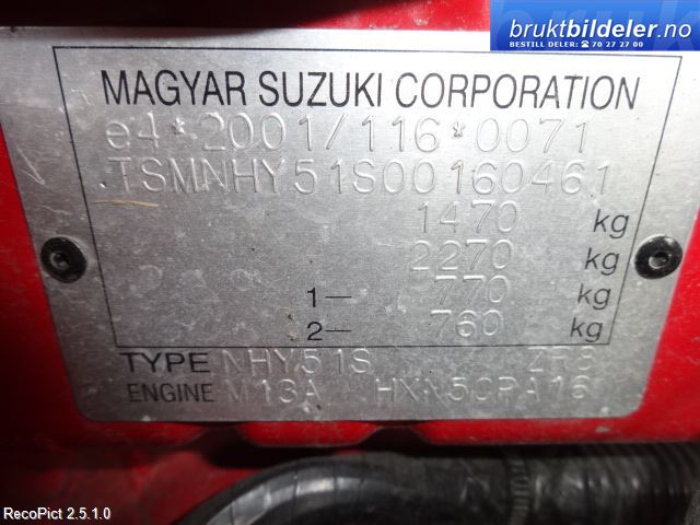 Subaru Justy 2003-2007 (Type III) , Motorkode: G13B, Girkassekode: