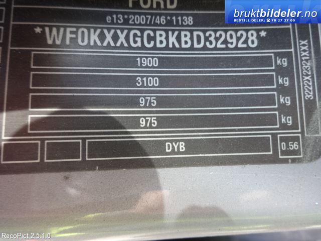 Ford Focus 2011-2014 (Type III, Fase 1) , Motorkode: T3DA;T3DB, Girkassekode: B6