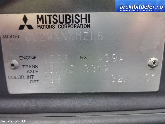 Mitsubishi Outlander 2003-2006 (Type I) , Motorkode: 4G63, Girkassekode: 