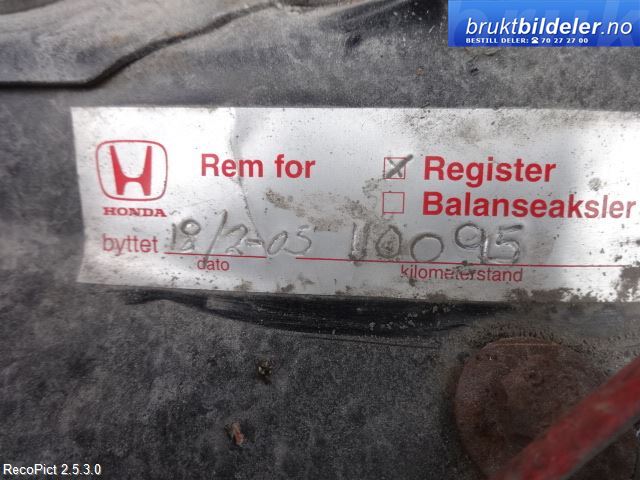 Honda CR-V 1997-2002 (Type I) , Motorkode: B20Z1, Girkassekode: