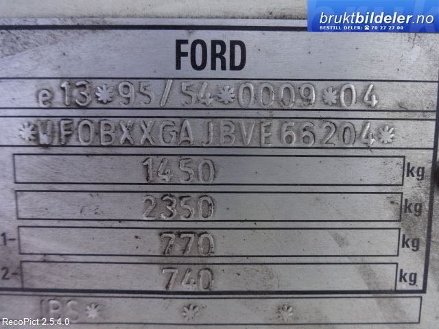Ford Fiesta 1996-1999 (Type IV, Fase 1) , Motorkode: DH*, Girkassekode: