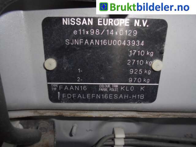 Nissan Almera 2000-2003 (Fase 1) (N16) (N16), Motorkode: QG15, Girkassekode: