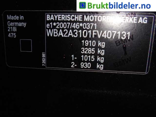BMW 2-Serie 2014-2021 (F22/F23) (F22/F23), Motorkode: B38-A15A, Girkassekode: GA6F21AW