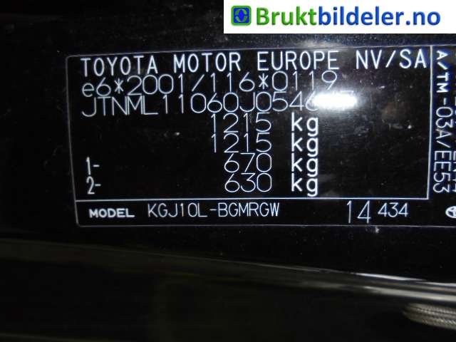 Toyota iQ 2009-2014 , Motorkode: 1KR-FE, Girkassekode: 