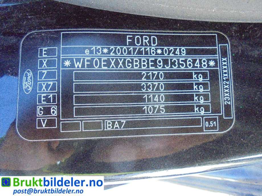Ford Mondeo 2007-2010 (Type IV, Fase 1) , Motorkode: LPBA, Girkassekode: MMT6
