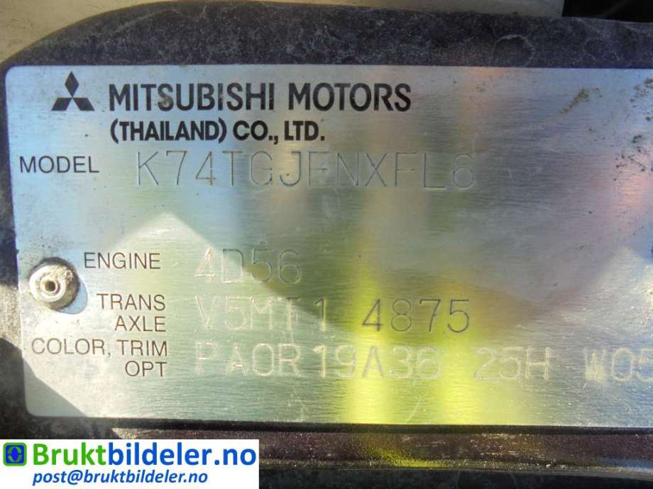Mitsubishi L200 1996-2006 (Type III) , Motorkode: 4D56, Girkassekode: V5MT1