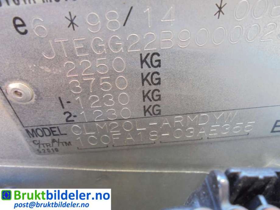 Toyota Avensis, Verso 2001-2009 , Motorkode: 1CD-FTV, Girkassekode: E355