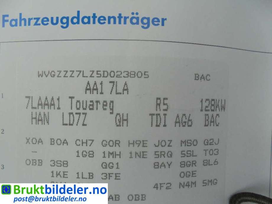 VW Touareg 2003-2007 (Type I, Fase 1) , Motorkode: BAC;BPE, Girkassekode: HAN