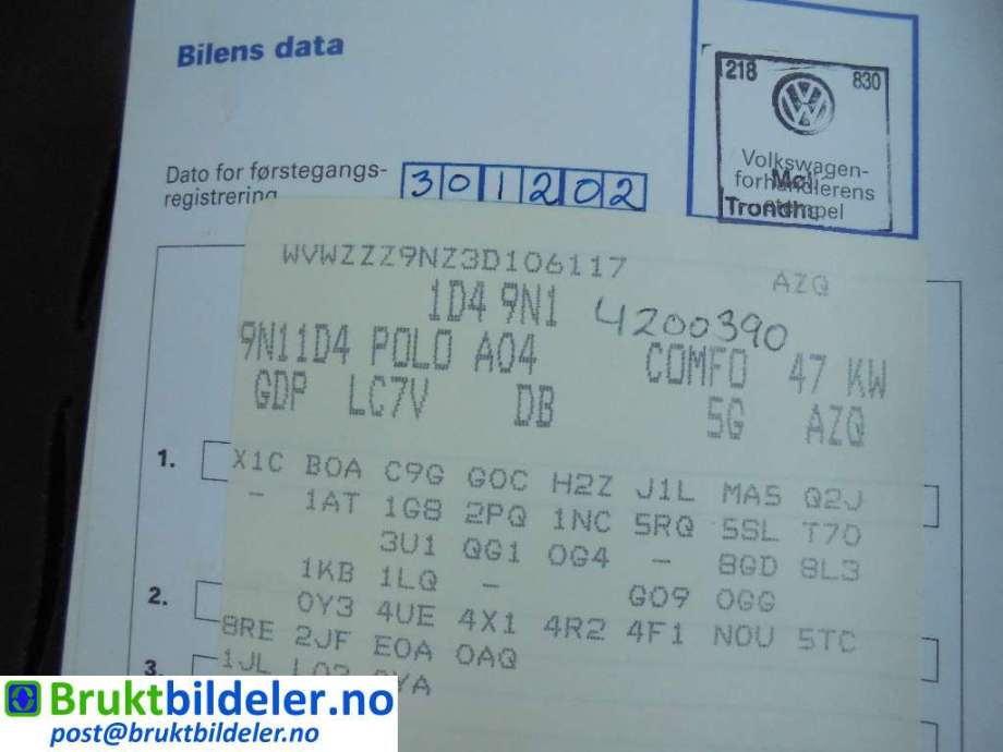 VW Polo 2002-2005 (Type IV, Fase 1) , Motorkode: AZQ;BME, Girkassekode: GDP