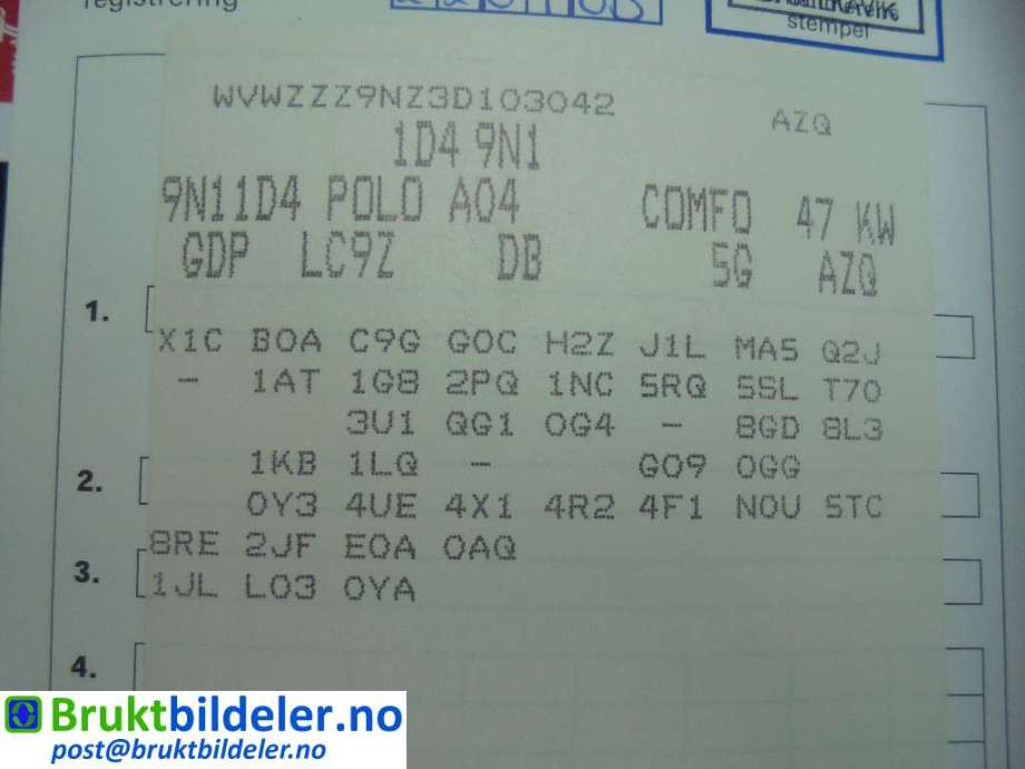 VW Polo 2002-2005 (Type IV, Fase 1) , Motorkode: AZQ;BME, Girkassekode: GDP