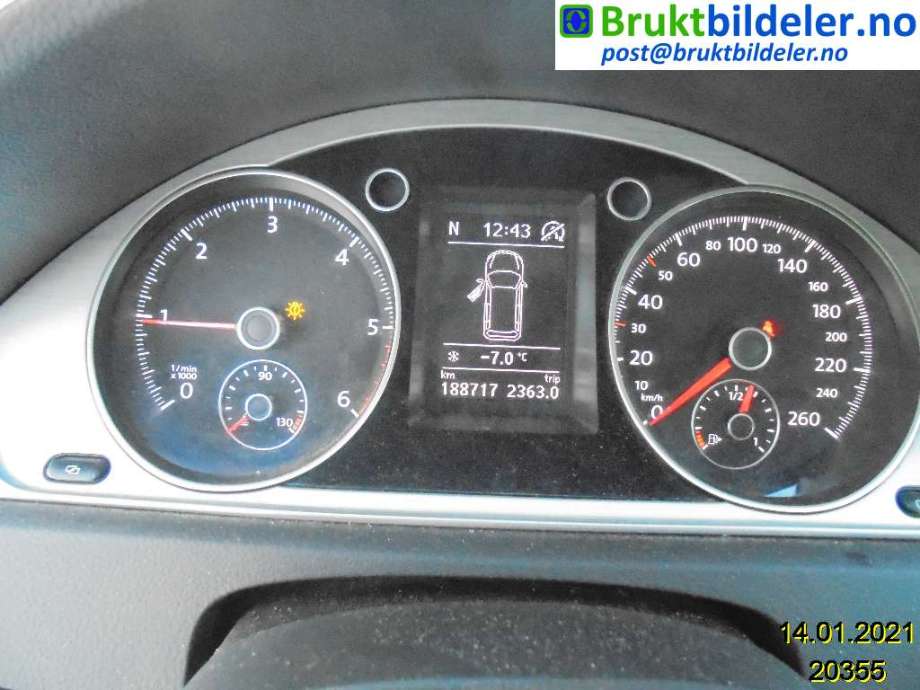 VW Passat 2011-2015 (B7) (B7), Motorkode: CFFB, Girkassekode: 