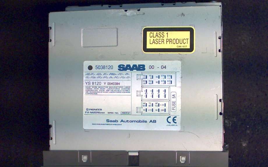 Bilstereo til Saab 9-5 1997-2001 (Type I, Fase 1)  (SAAB|5038120|FX-M2016ZSA|)