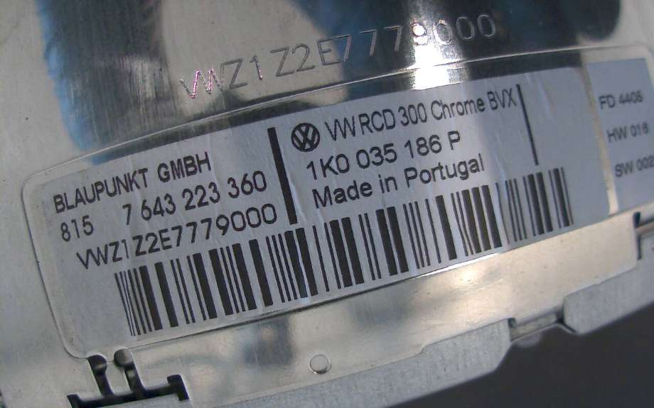 Bilstereo til VW Golf V, Combi 2003-2008  (VOLKSWAGEN|1K0035186P|7643223360|)