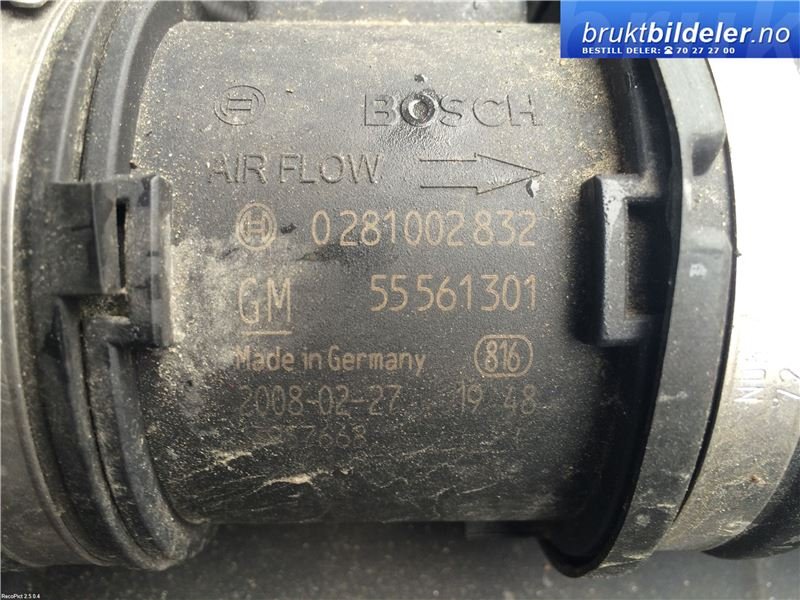 Luftmengde/luftmassemåler til Opel Zafira B, 2005-2011  (OPEL|55561301)