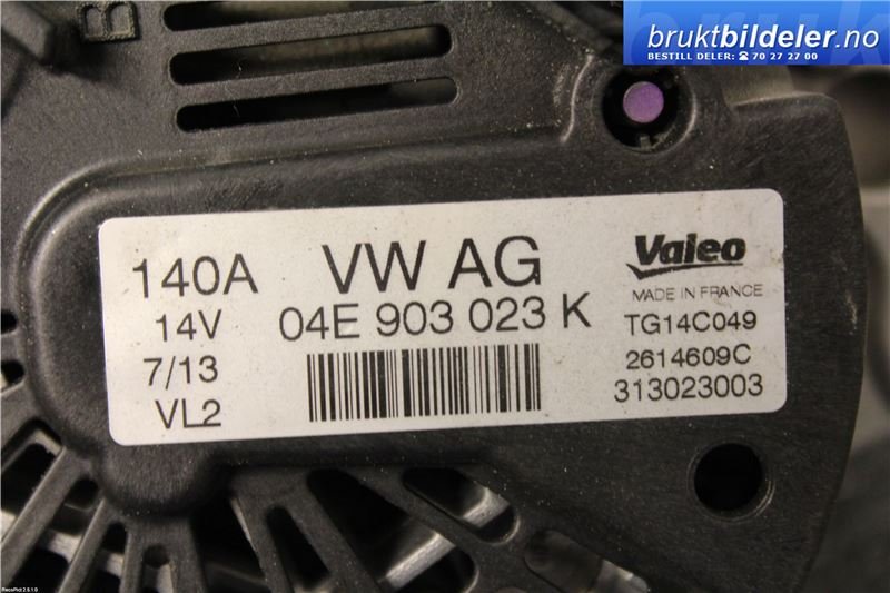 Dynamo til VW Golf VII 2012-2017 (Fase 1)  (VOLKSWAGEN|04E 903 023 J||04E 903 023 K)