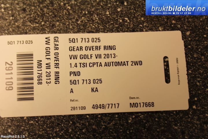 Bremsekraft-forsterker til VW Golf VII 2012-2017 (Fase 1)  (VOLKSWAGEN|5Q1 614 105 BM|)