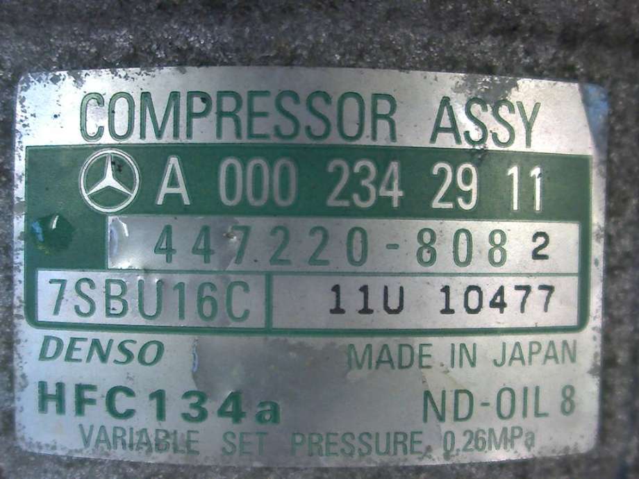 Aircondition kompressor til Mercedes C-Klasse 1993-2000 (W202) (W202) (MERCEDES|A0002340911|777220-8082|)