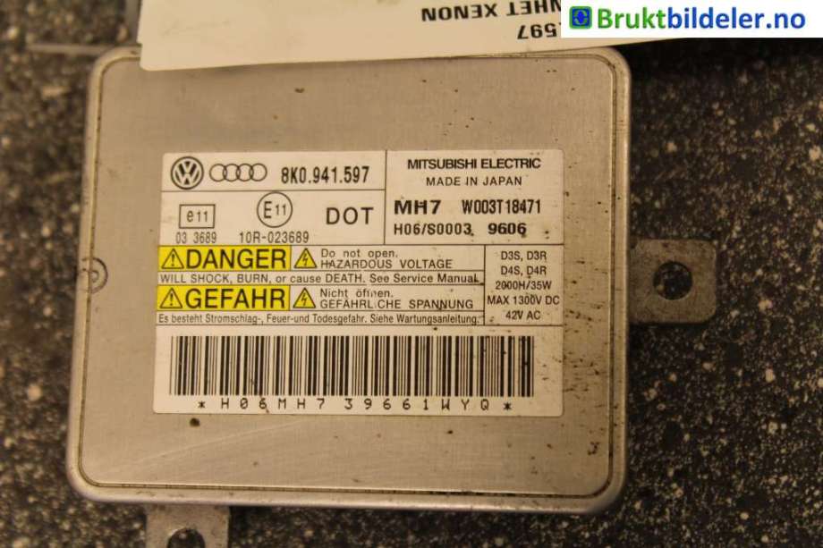 Styreenhet xenon/ballast til Audi A3 2009-2012 (Type II, Fase 2) (AUDI|8K0 941 597|)