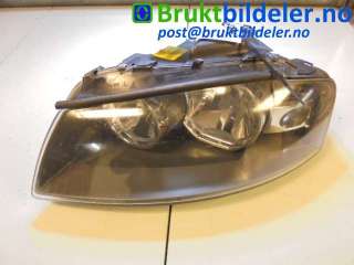 Frontlykt venstre halogen til Audi A3, 2003-2008 (Type II, Fase 1)  (AUDI|8P0 941 003 A|0 301 206 201)