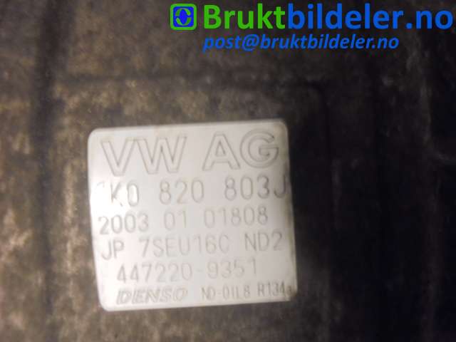 Aircondition kompressor til VW Touran 2003-2006 (Type I, Fase 1)  (VOLKSWAGEN|1KO 820 803 J|447220-9351|)