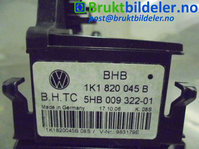 Varmeapparat betjening til VW Golf V, Combi 2003-2008  (VOLKSWAGEN|1K1 820 045 B|5HB 009 322-01|)
