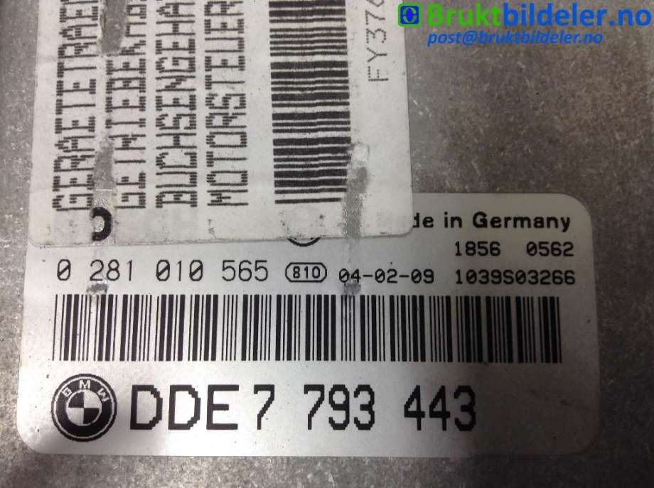 Styreenhet motor til BMW 3-Serie 1998-2005 (E46) (E46) (BMW|7 793 443|0 281 010 565|)