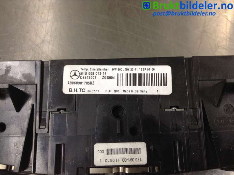 Varmeapparat betjening til Mercedes Sprinter 2013-2018 (Fase 2) (906) (906) (MERCEDES|A 906 830 17 85|5HB 009012-16|)
