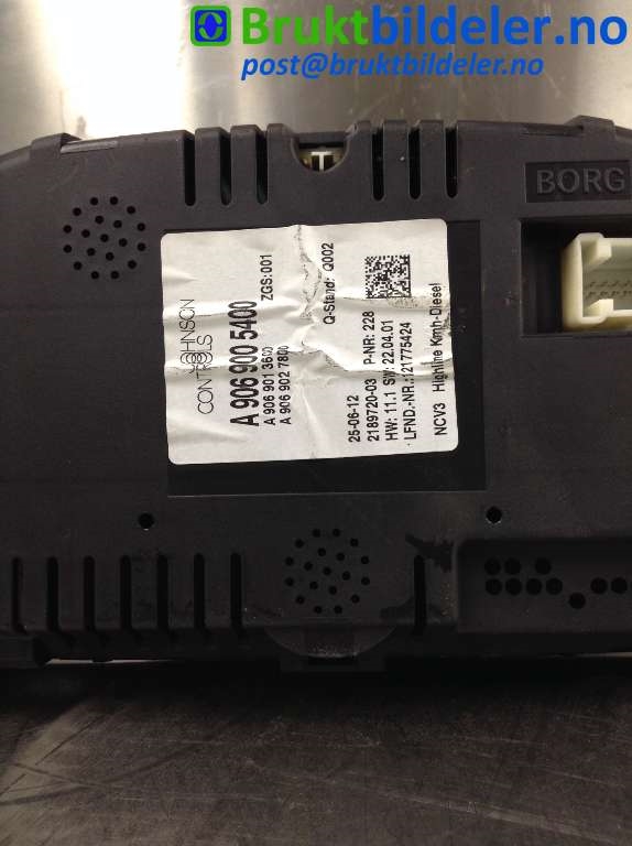 Instrumentpanel til Mercedes Sprinter 2013-2018 (Fase 2) (906) (906) (MERCEDES|A 906 900 54 00|)
