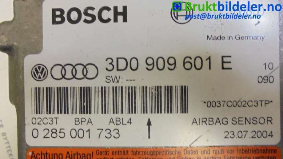 Airbag elektronikk til VW Touareg 2003-2007 (Type I, Fase 1) (VOLKSWAGEN|3D0909601E|)