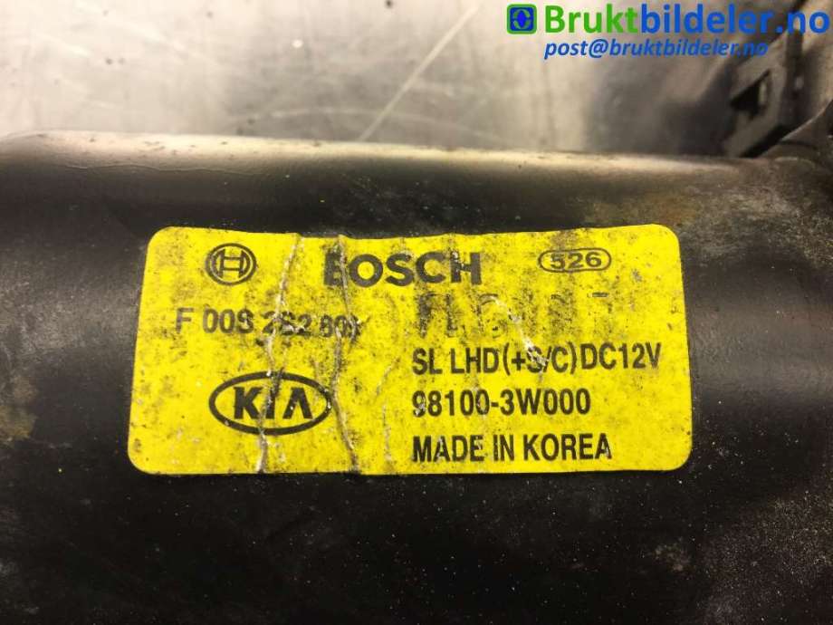 Viskermotor frontrute til Kia Sportage 2010-2016 (Type III)  (KIA|98100-3W000|)