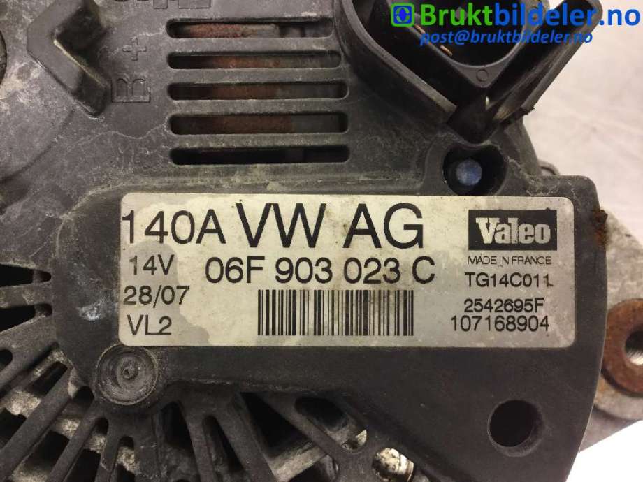Dynamo til VW Golf, Plus/Cross 2005-2009 (Fase 1)  (VOLKSWAGEN|06F 903 023 C|2542695F|)