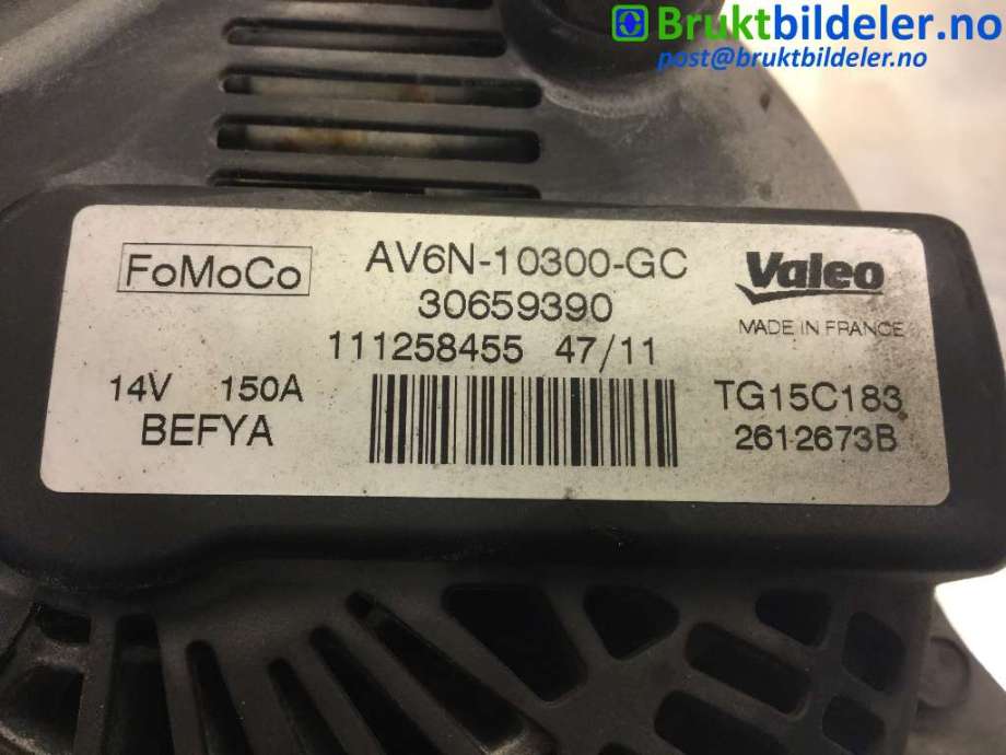 Dynamo til Ford Mondeo 2011-2014 (Type IV, Fase 2)  (FORD|AV6N-10300-GC|2612673B|30659390)