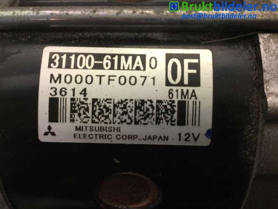Starter til Suzuki SX4 2009-2013 (Type I, Fase 2)  (SUZUKI|31100-61MA0|M000TF0071|)
