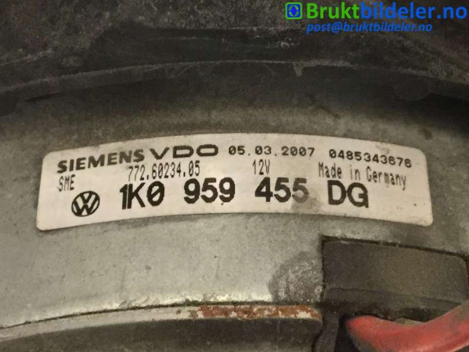 Kjølevifte til Audi A3 2003-2008 (Type II, Fase 1)  (AUDI|1K0 959 455 DG|)