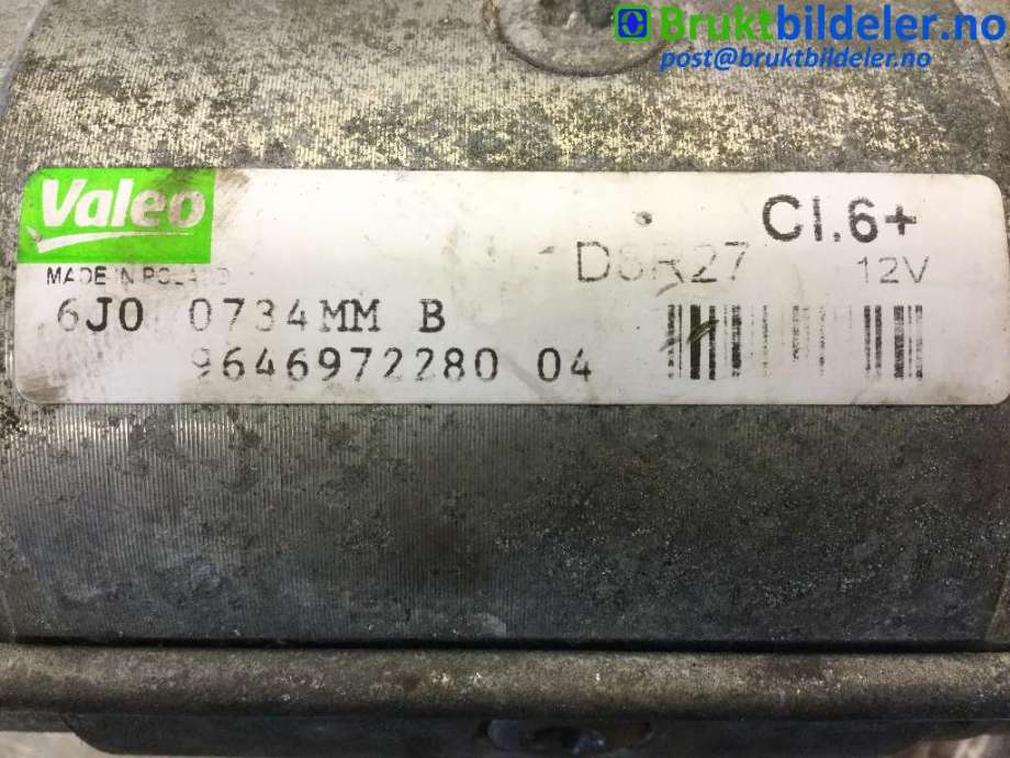 Starter diesel til Citroën Jumpy 2007-2016 (Type II)  (CITROEN|9646972280|D8R27|)
