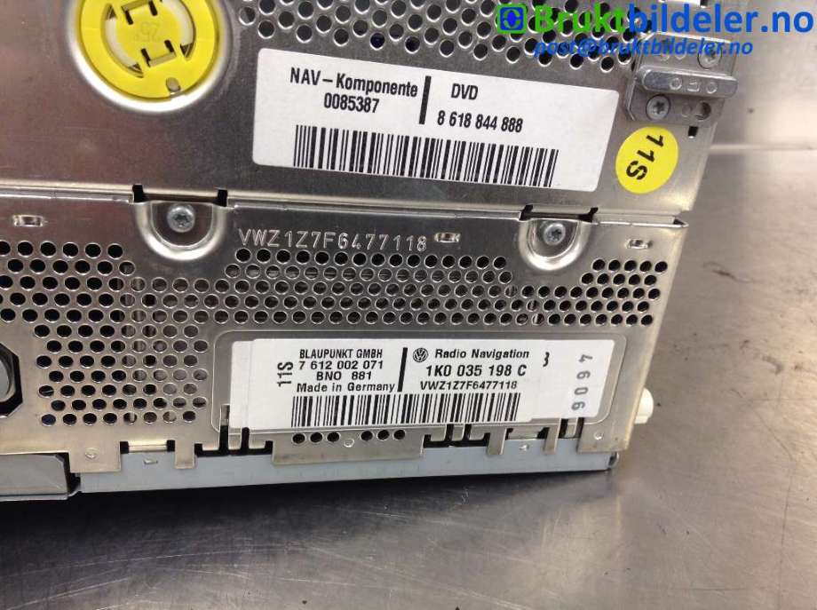 Bilstereo til VW Passat 2005-2010 (B6) (B6) (VOLKSWAGEN|1K0035198C|7 612 002 071|)