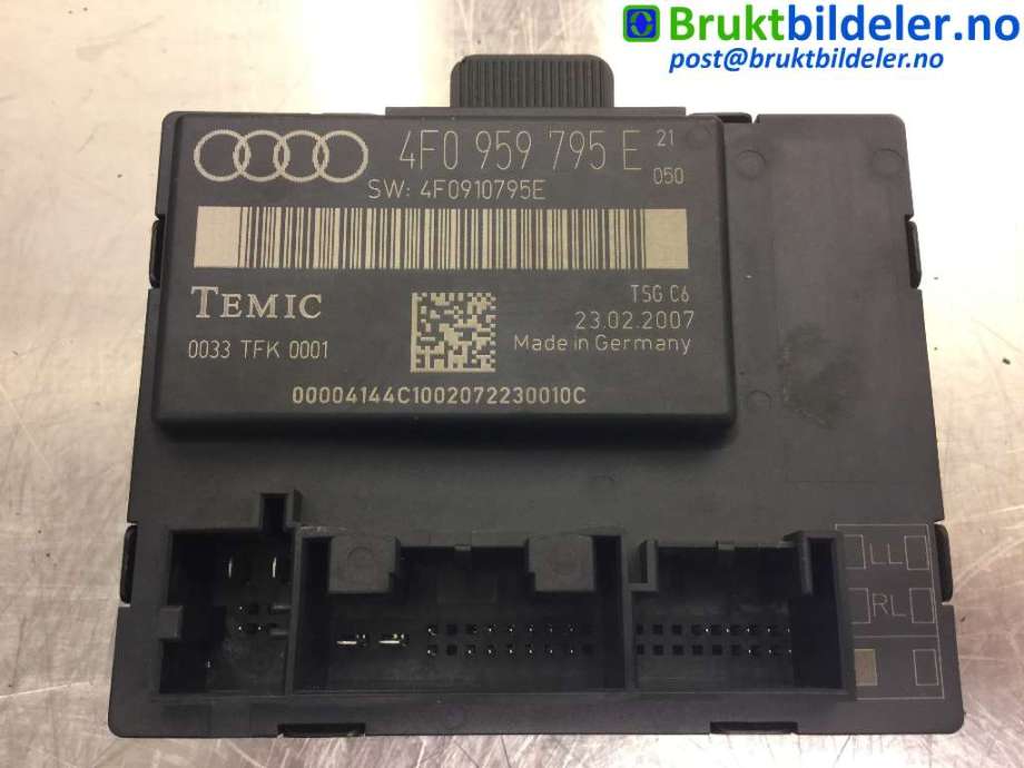 Styreenhet dør venstre foran til Audi A6, Allroad, 2006-2008 (Type II, Fase 1) (C6) (C6) (AUDI|4F0 959 795 E)