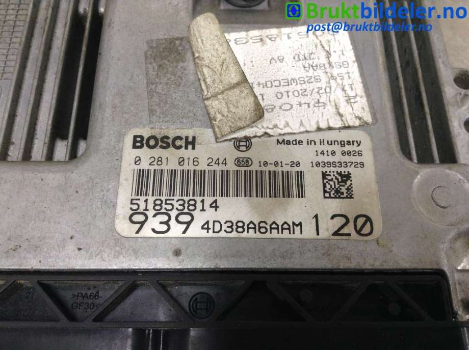 Styreenhet motor til Alfa Romeo 159 2005-2011  (ALFA ROMEO|51853814|0 281 016 244|9394D38A6AAM120)