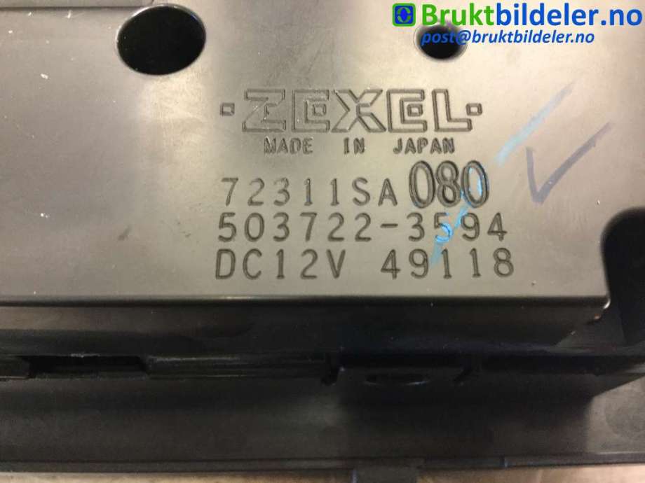 Varmeapparat betjening til Subaru Forester 2002-2005 (Type II, Fase 1) (SUBARU|72311SA080|503722-3594|)