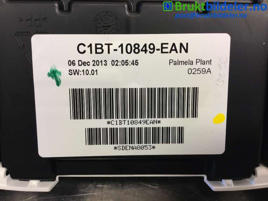 Instrumentpanel til Ford Fiesta 2013-2017 (Type VI, Fase 2) (FORD|C1BT-10849-EAN|)